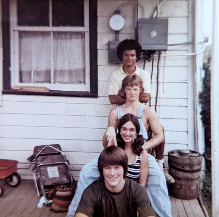 1971 Camp Woodward: Billy Mitchell, Dusty Ritter, Doreen, Bob Anderson