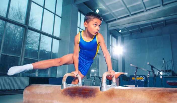 Young Gymnast on Pommel Horse